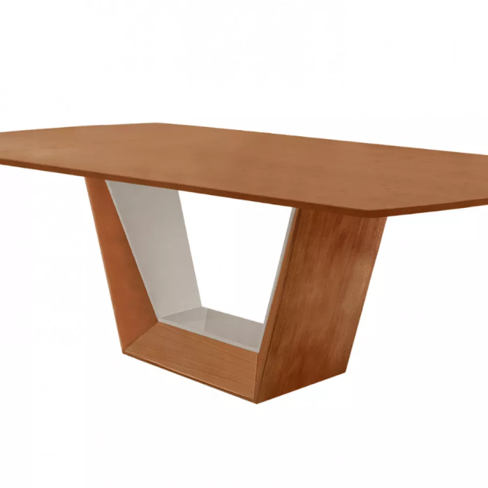 Image 5 of 7 of Mesa para Sala de Jantar Rubi 220cm Madeira Tampo Barril Laminado Moderna Mobilia