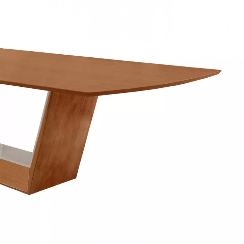 Image 6 of 7 of Mesa para Sala de Jantar Rubi 220cm Madeira Tampo Barril Laminado Moderna Mobilia