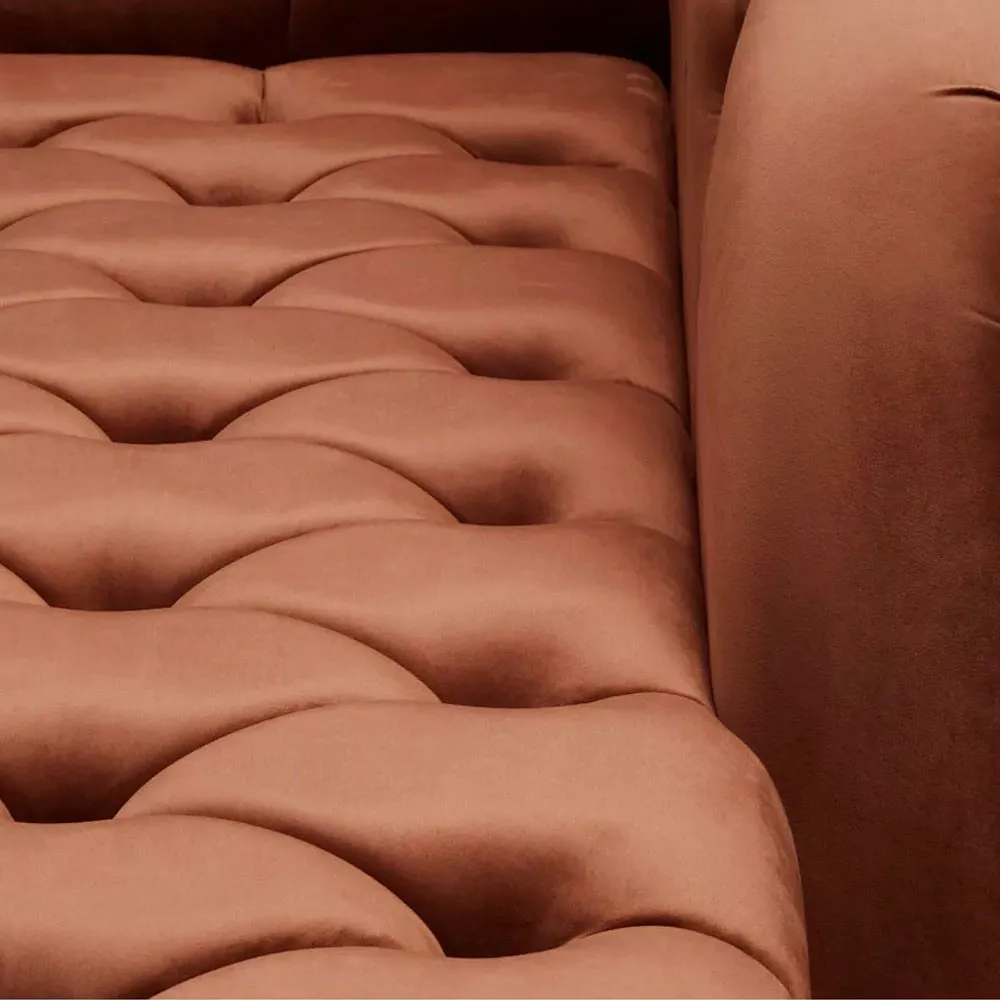 Image 3 of 6 of Chaise Longue Divã Montreal Veludo Marrom Terracota 1,60 - Speciale Home