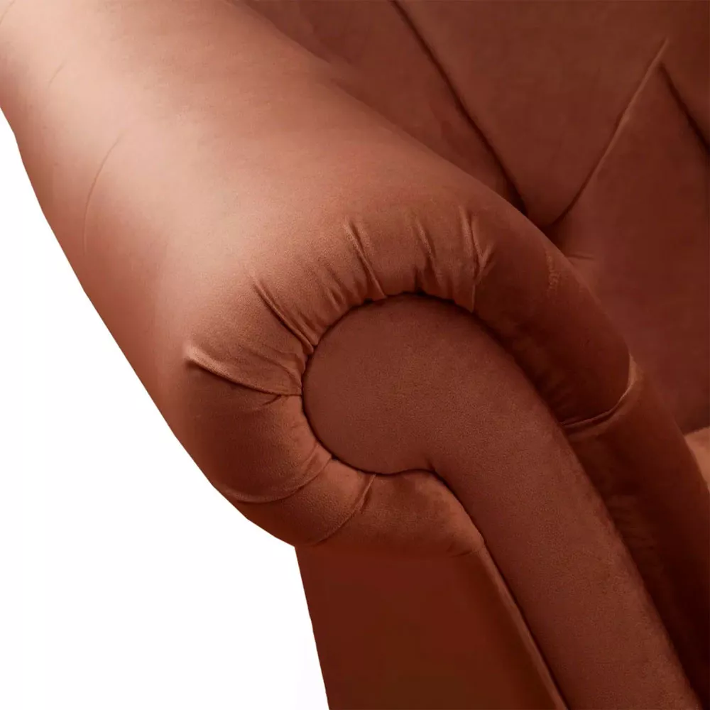 Image 4 of 6 of Chaise Longue Divã Montreal Veludo Marrom Terracota 1,60 - Speciale Home