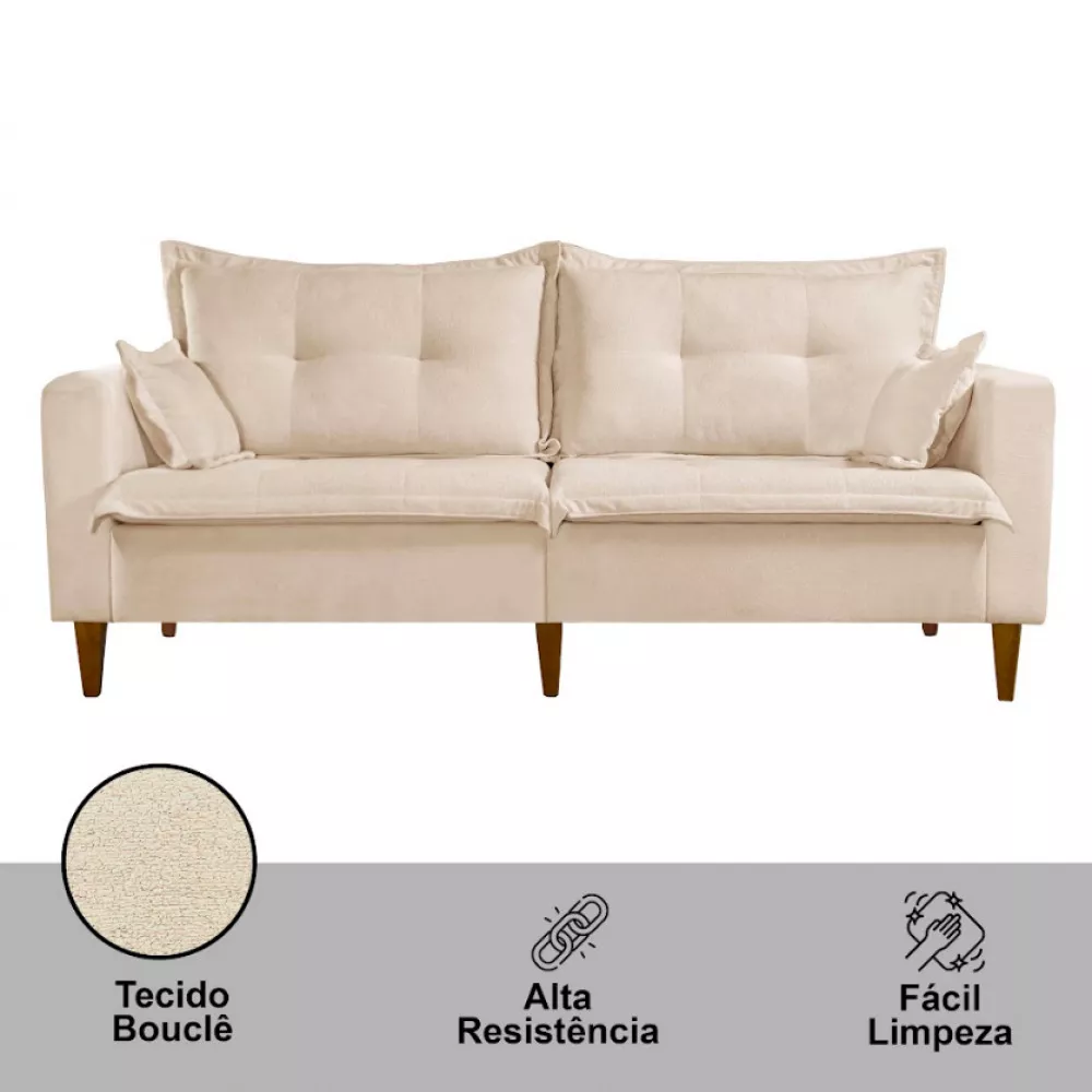 Image 3 of 6 of Sofá Dream Linho 02 Módulos 90 cm B12cm Meu Sofá Online