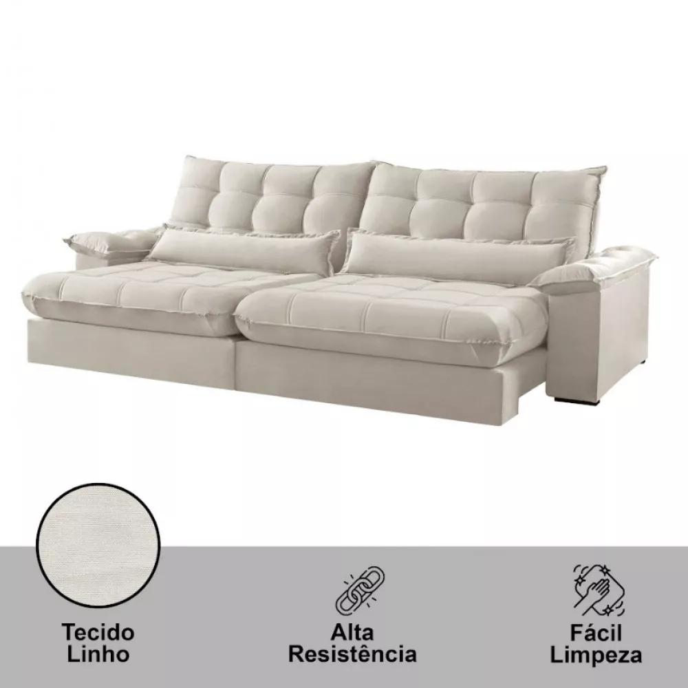 Image 3 of 6 of Sofá Classic Linho 02 Módulos 120 cm B25 Meu Sofá Online