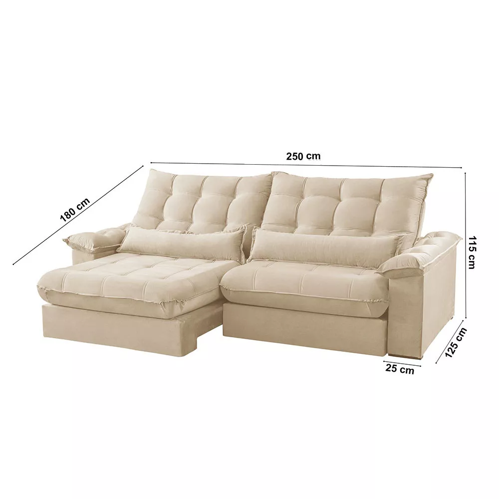 Image 5 of 6 of Sofá Classic Linho 02 Módulos 100 cm B25 Meu Sofá Online