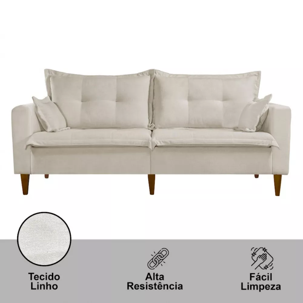 Image 3 of 6 of Sofá Dream Linho 02 Módulos 80cm B12cm Meu Sofá Online
