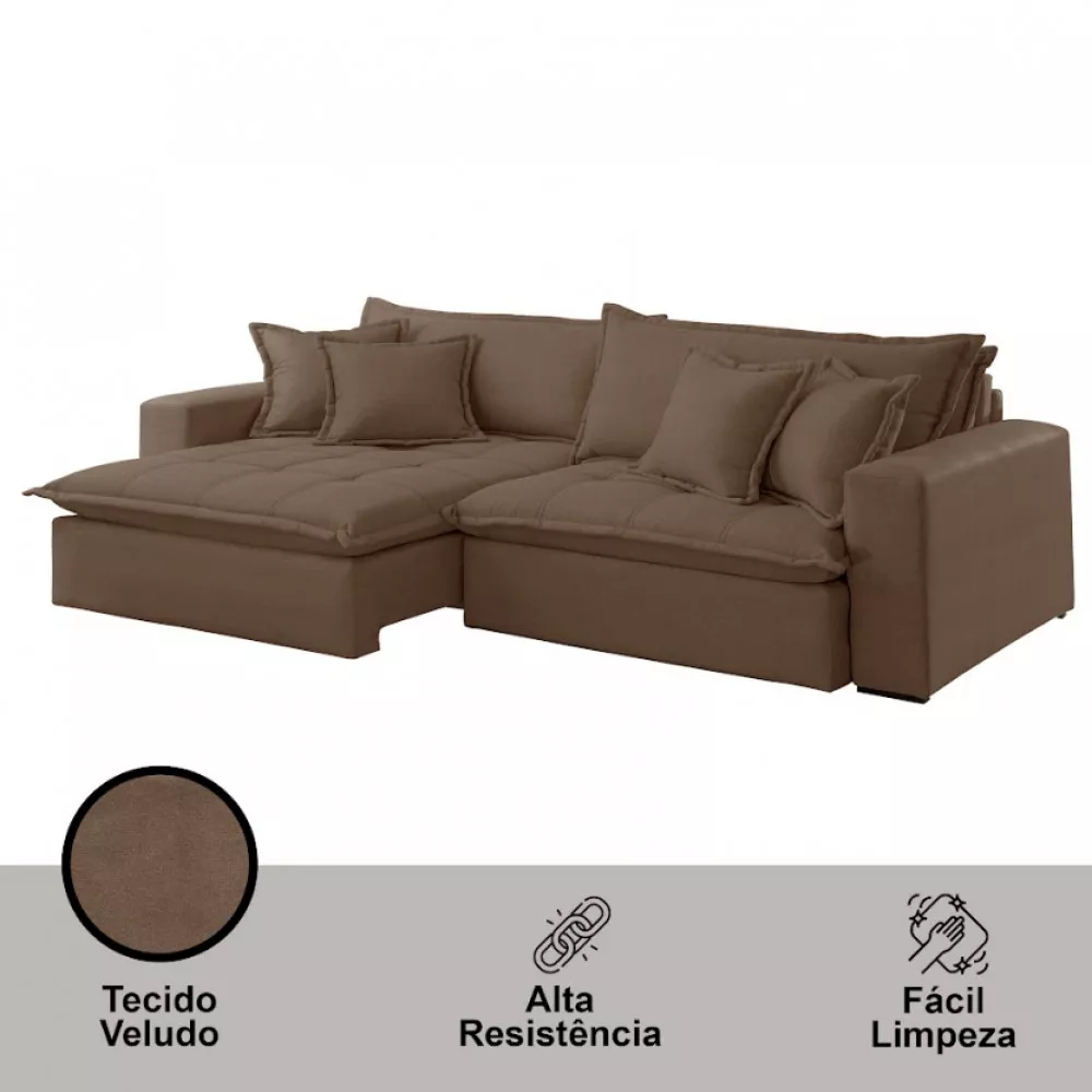 Image 2 of 5 of Sofá Zen Veludo 02 Módulos 90 cm B25 Meu Sofá Online