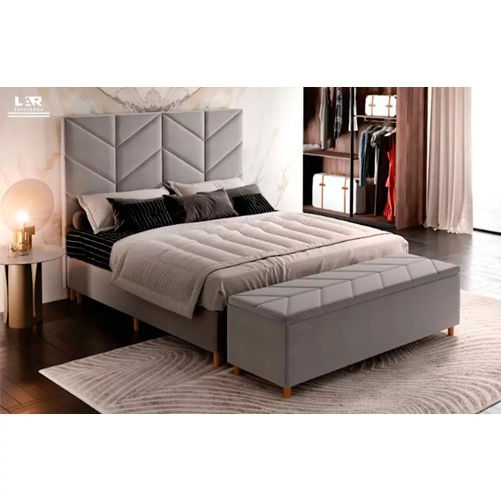 Image 0 of 3 of Cabeceira Berlim Casal King 193 cm Suede Meu Sofá Online