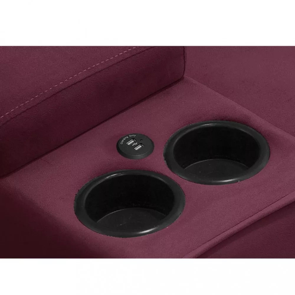 Image 3 of 4 of Sofá 3 Lugares Retrátil Reclinável com USB Veludo 230cm Munique Ferguile