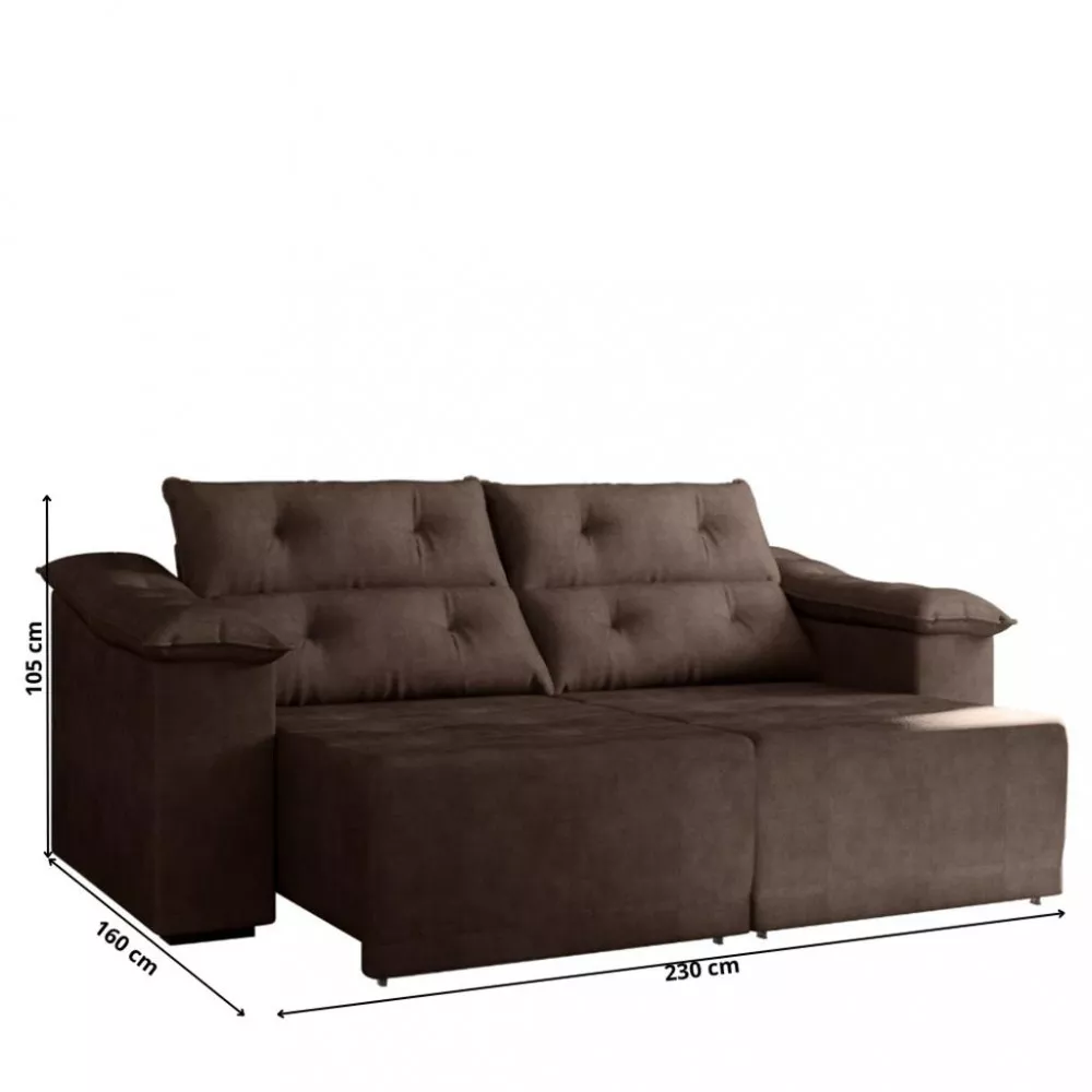 Image 3 of 4 of Sofá 3 Lugares 230cm Retrátil Reclinável Suede Parati Flash
