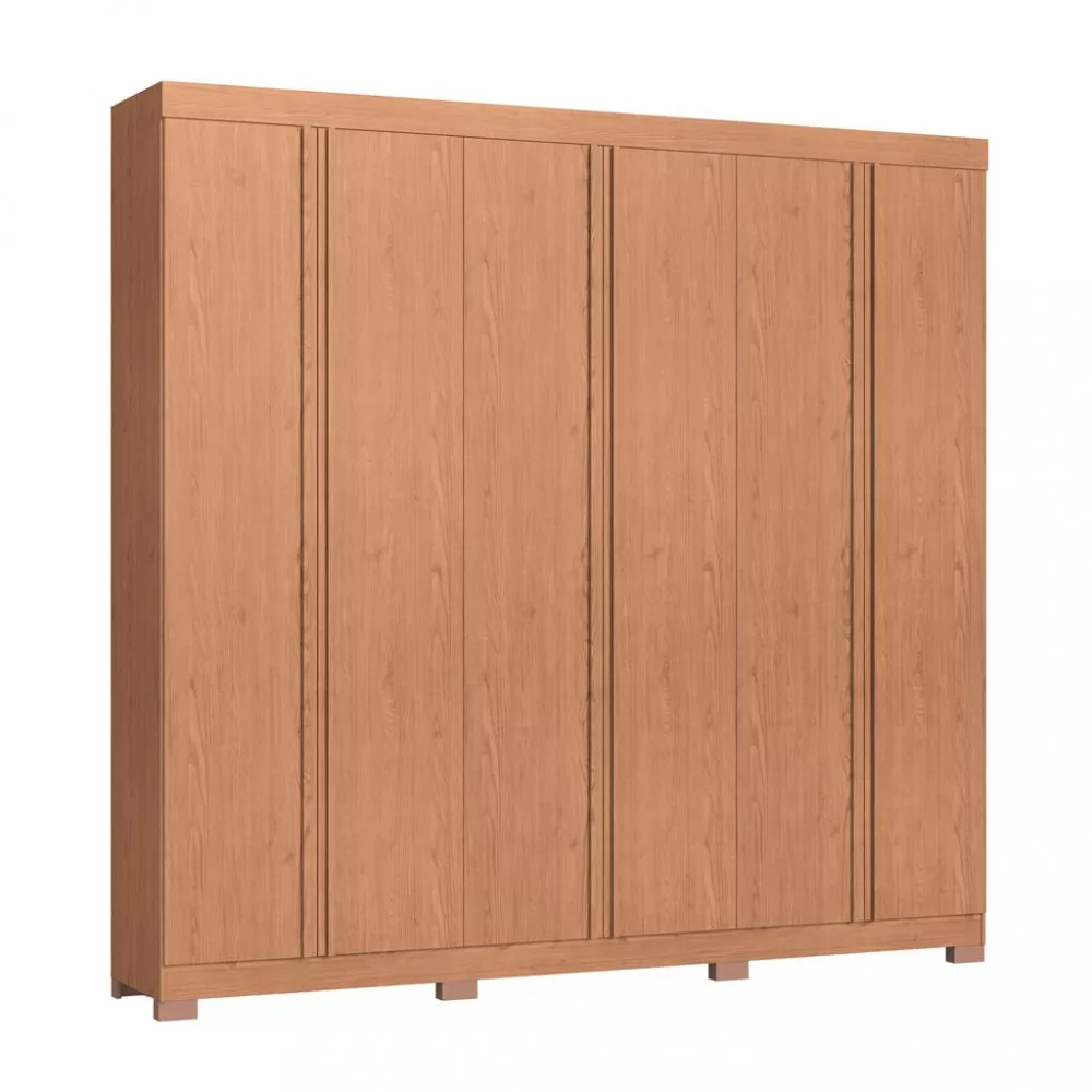 Image 1 of 4 of Guarda Roupa Casal 6 Portas com Pés 100 MDF Eros Móveis Castro