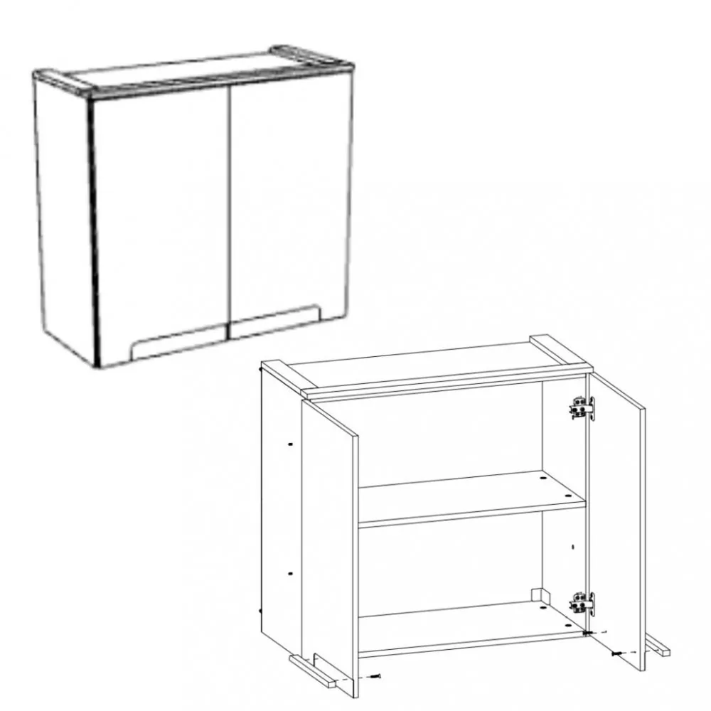 Image 4 of 5 of Armario Aereo 2 Portas 80cm Manhattan Herval