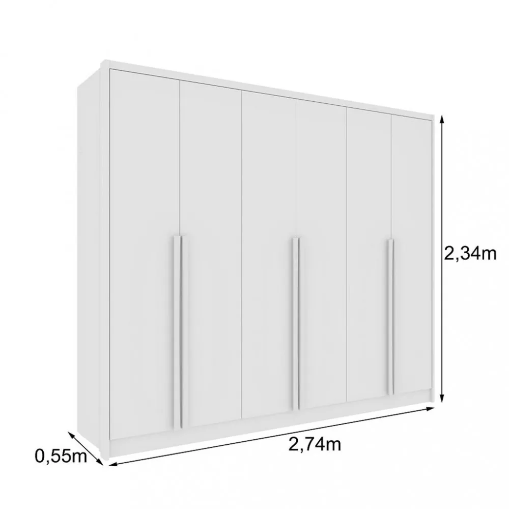 Image 3 of 4 of Guarda Roupa Casal 6 Portas 100 MDF Realeza Tcil