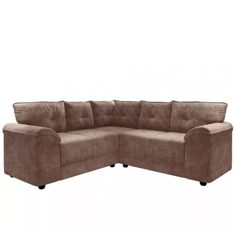 Image 1 of 3 of Sofá de Canto 5 Lugares Suede Irlanda Flash