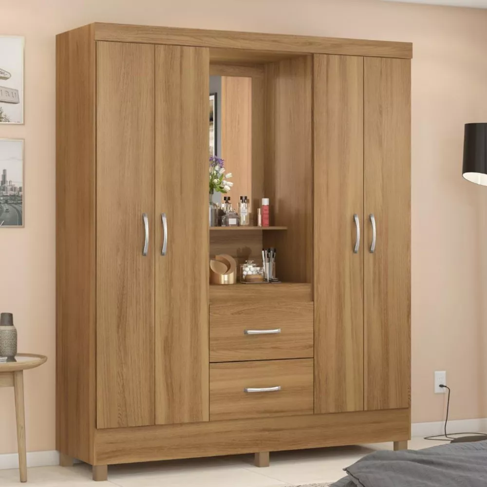 Image 0 of 4 of Guarda Roupa Solteiro 4 Portas 2 Gavetas Lord Demobile