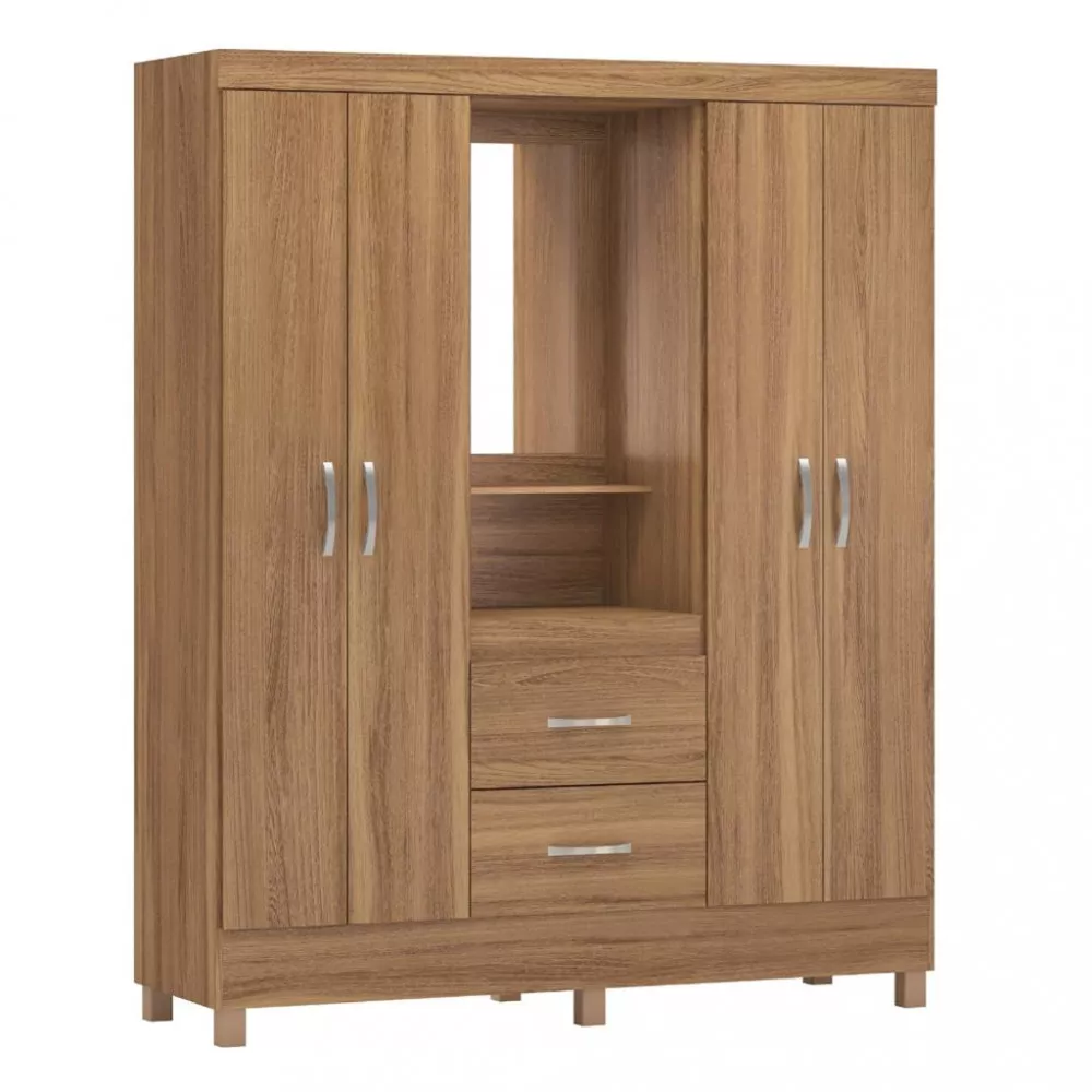 Image 1 of 4 of Guarda Roupa Solteiro 4 Portas 2 Gavetas Lord Demobile