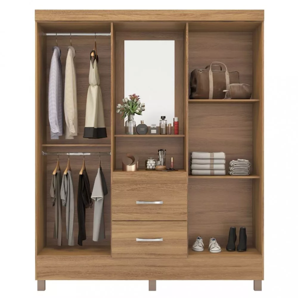 Image 2 of 4 of Guarda Roupa Solteiro 4 Portas 2 Gavetas Lord Demobile