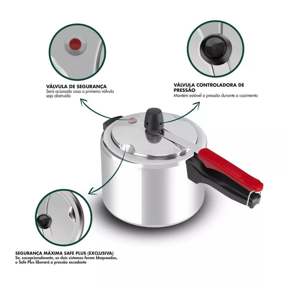 Image 1 of 6 of Panela De Pressão Eco Polida 4,5L IP45 Clock