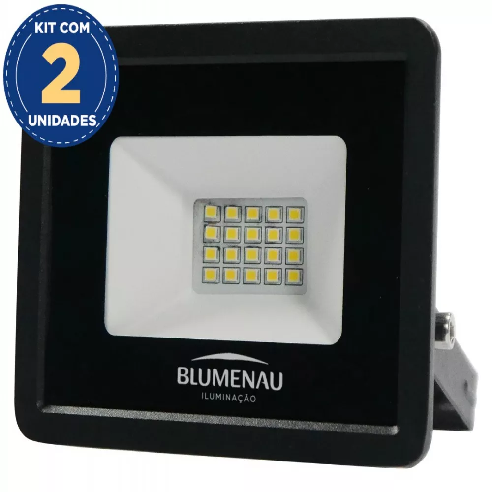Image 0 of 1 of Kit com 2 Refletor LED 20W 6000K IP65 1.480LM Blumenau