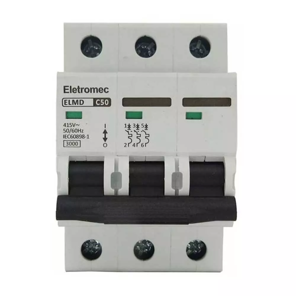 Image 0 of 1 of Disjuntor Din Trifásico Curva-C 50A 3KA Eletromec