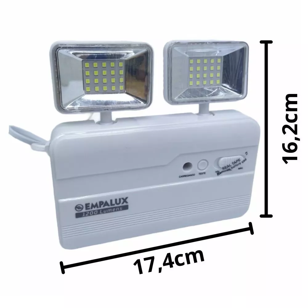 Image 4 of 5 of Luminária de Emergência Led 2 Faróis 1200 Lumens Slim Empalux