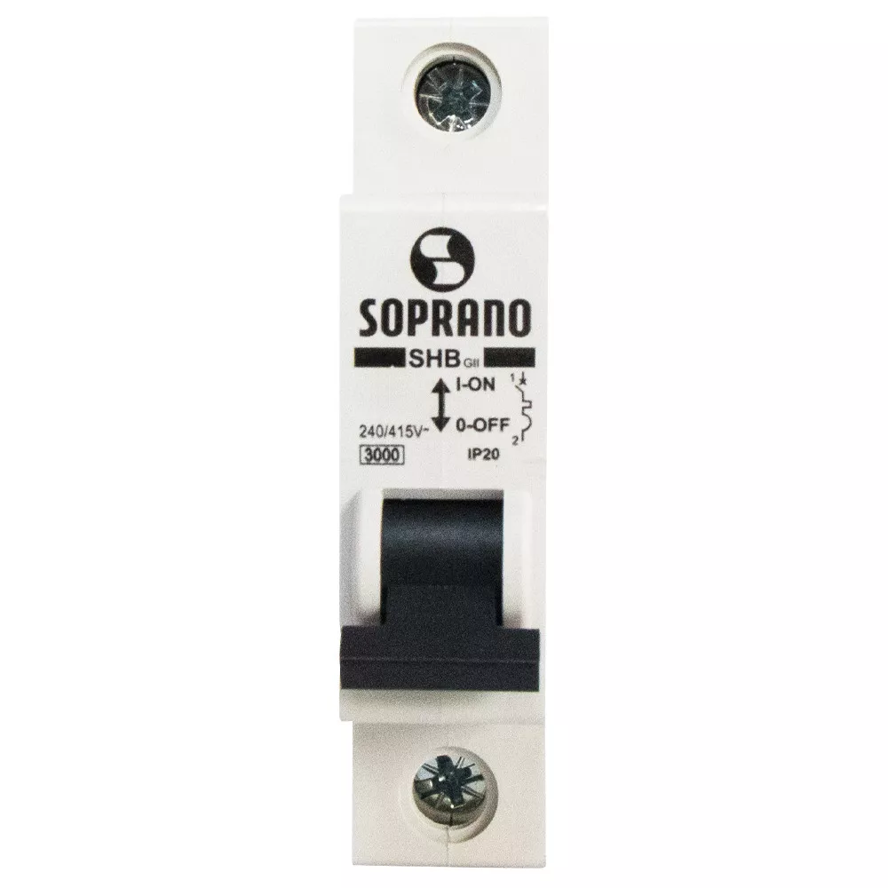 Image 2 of 4 of Soprano Disjuntor Din Monofásico Curva-c 6a 3ka Shb1-c006a