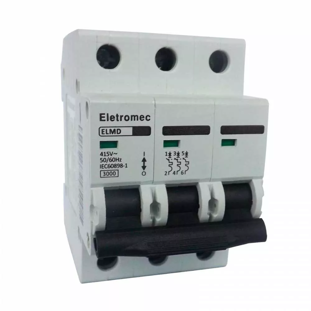 Image 0 of 1 of Disjuntor Din Trifásico Curva-C 6A 3KA Eletromec