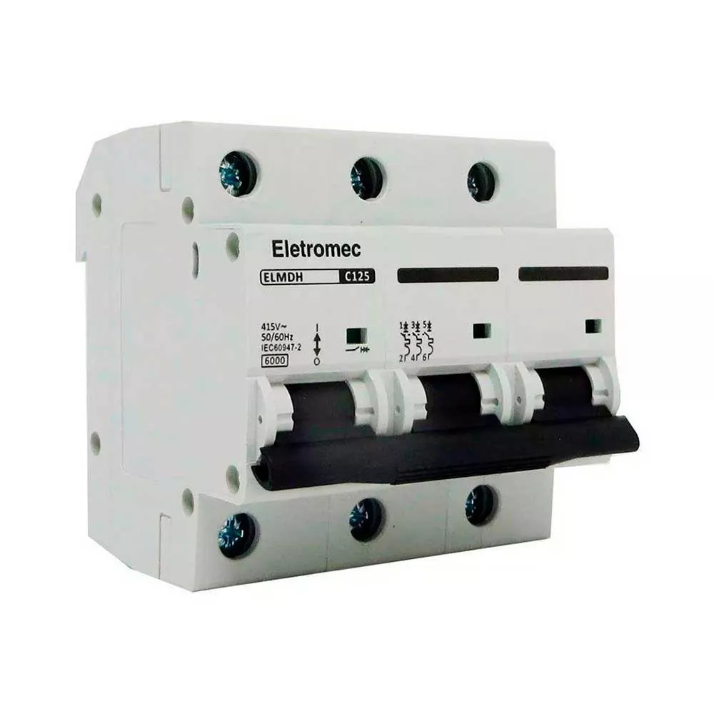 Image 0 of 1 of Disjuntor Din Trifásico Curva-C 125A 6KA Eletromec