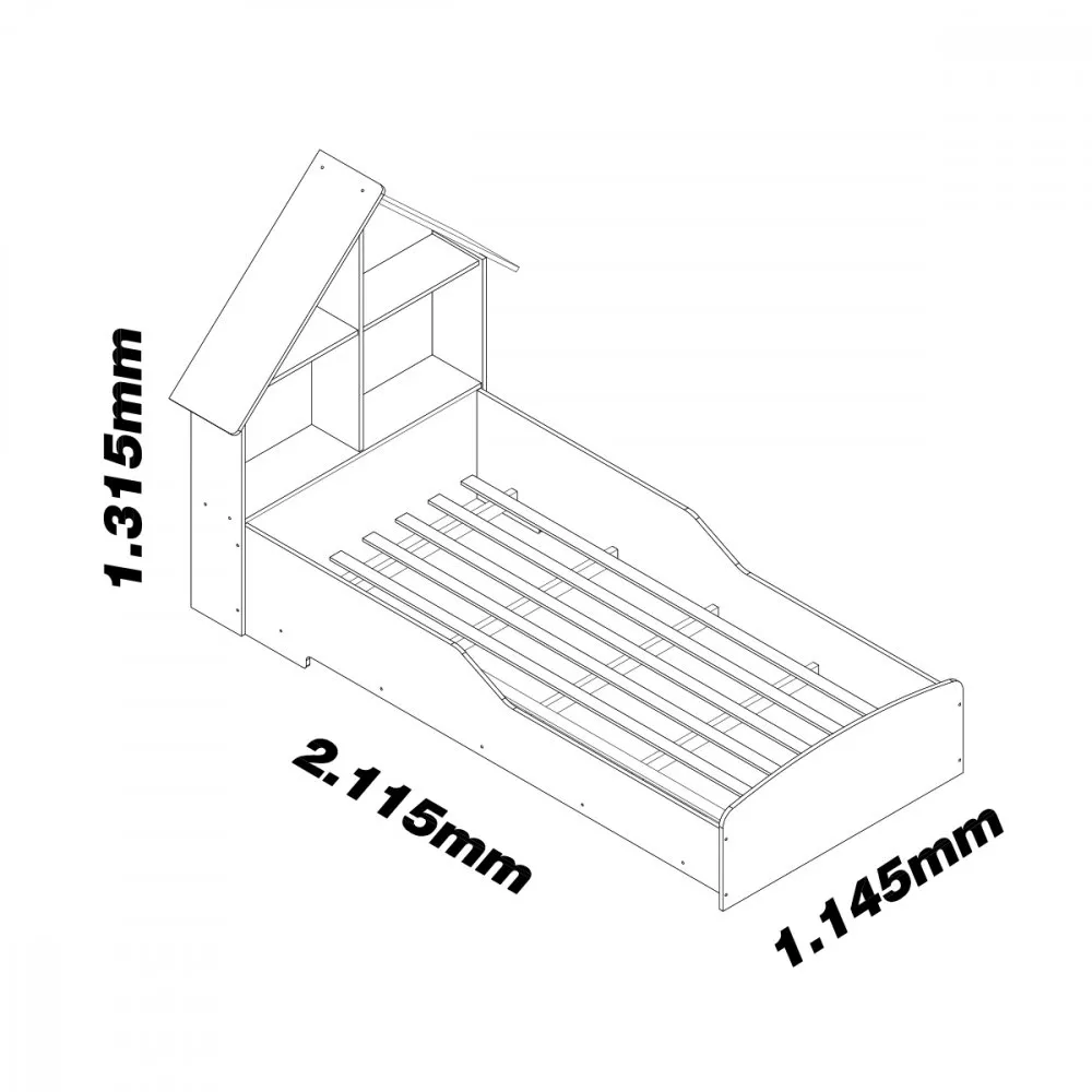 Image 2 of 3 of Cama Solteiro MDF Casinha Gelius