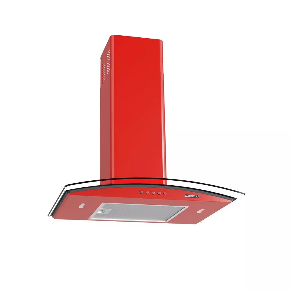 Image 0 of 7 of Coifa Nardelli de Parede Clean Vidro Curvo Vermelha 60cm