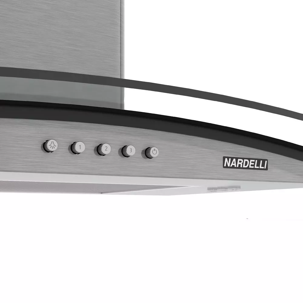 Image 5 of 7 of Coifa Nardelli de Parede Clean Vidro Curvo Kromanox 60cm