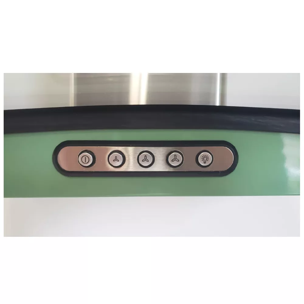 Image 2 of 6 of Coifa de Parede Terim Vidro Curvo Verde Chá Inox 70 cm