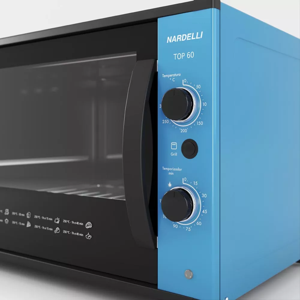 Image 3 of 6 of Forno Nardelli Elétrico Bancada Top 60 Azul 60 Litros