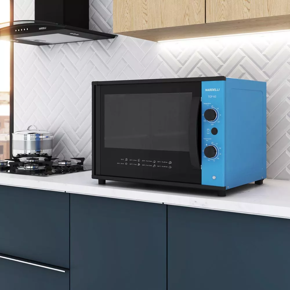 Image 5 of 6 of Forno Nardelli Elétrico Bancada Top 60 Azul 60 Litros