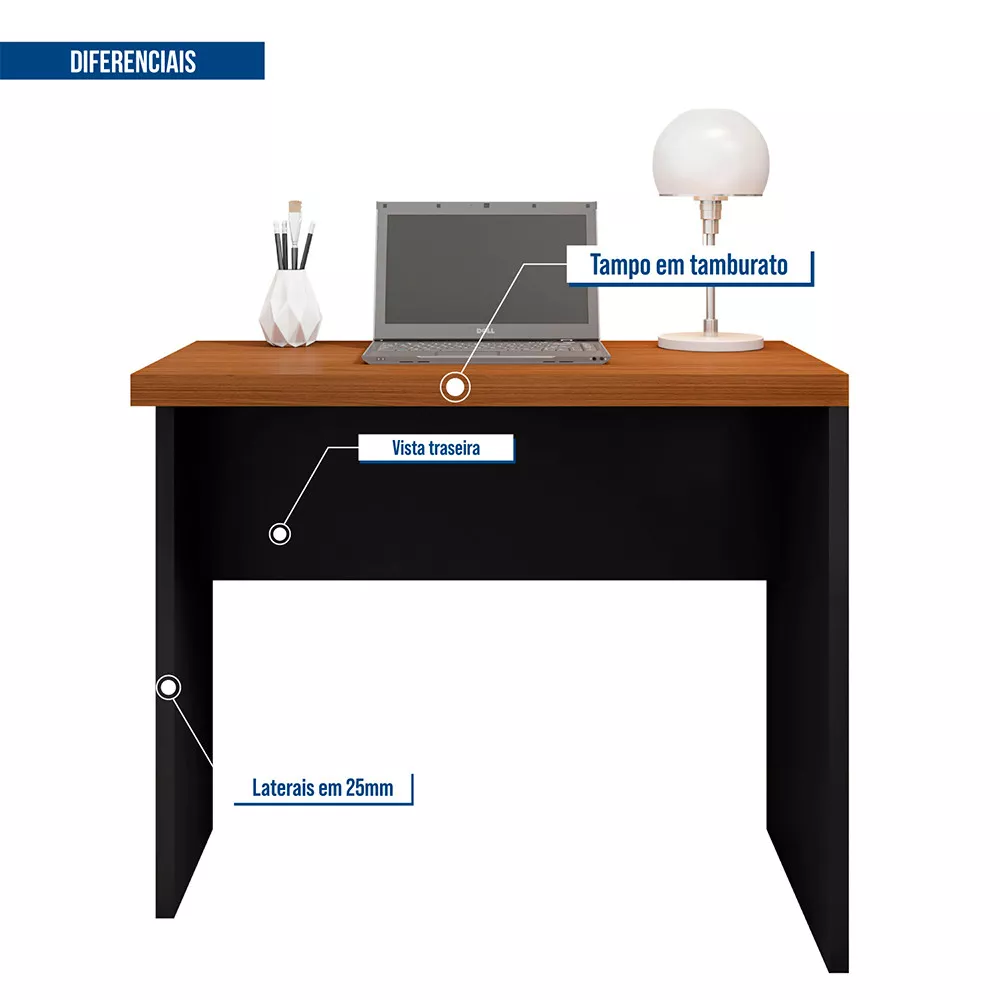Mesa De Computador para Escritório Studio 0.9 Caemmun