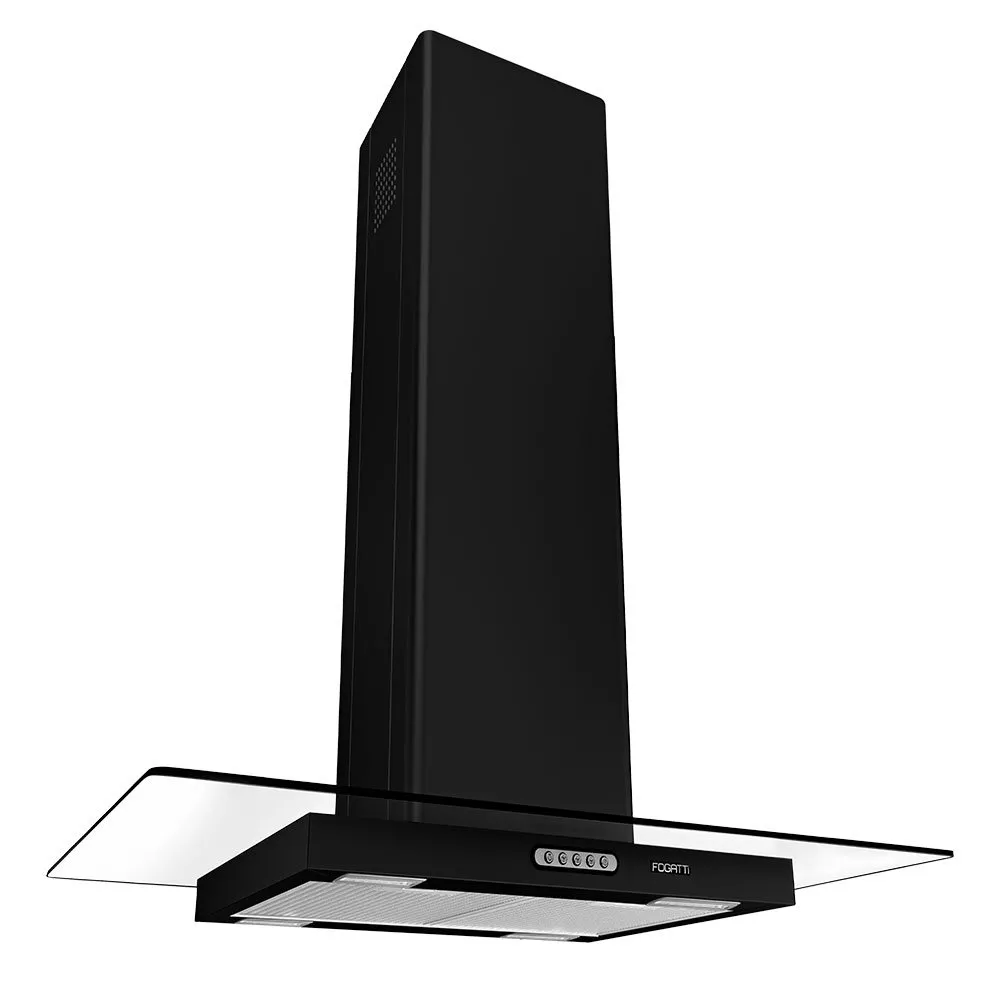 Image 0 of 6 of Coifa Fogatti Ilha Black Vidro Reto 90cm
