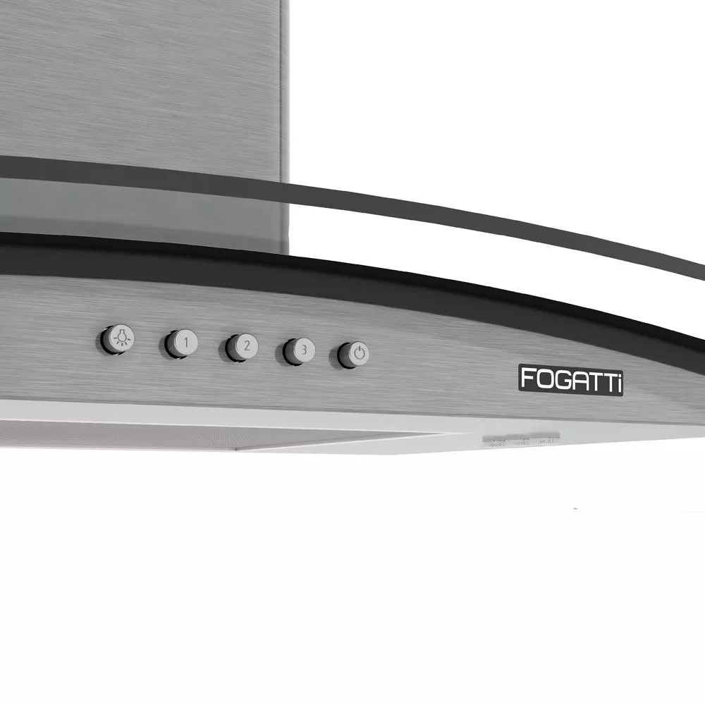 Image 5 of 7 of Coifa Fogatti de Parede Clean Vidro Curvo Kromanox 80cm