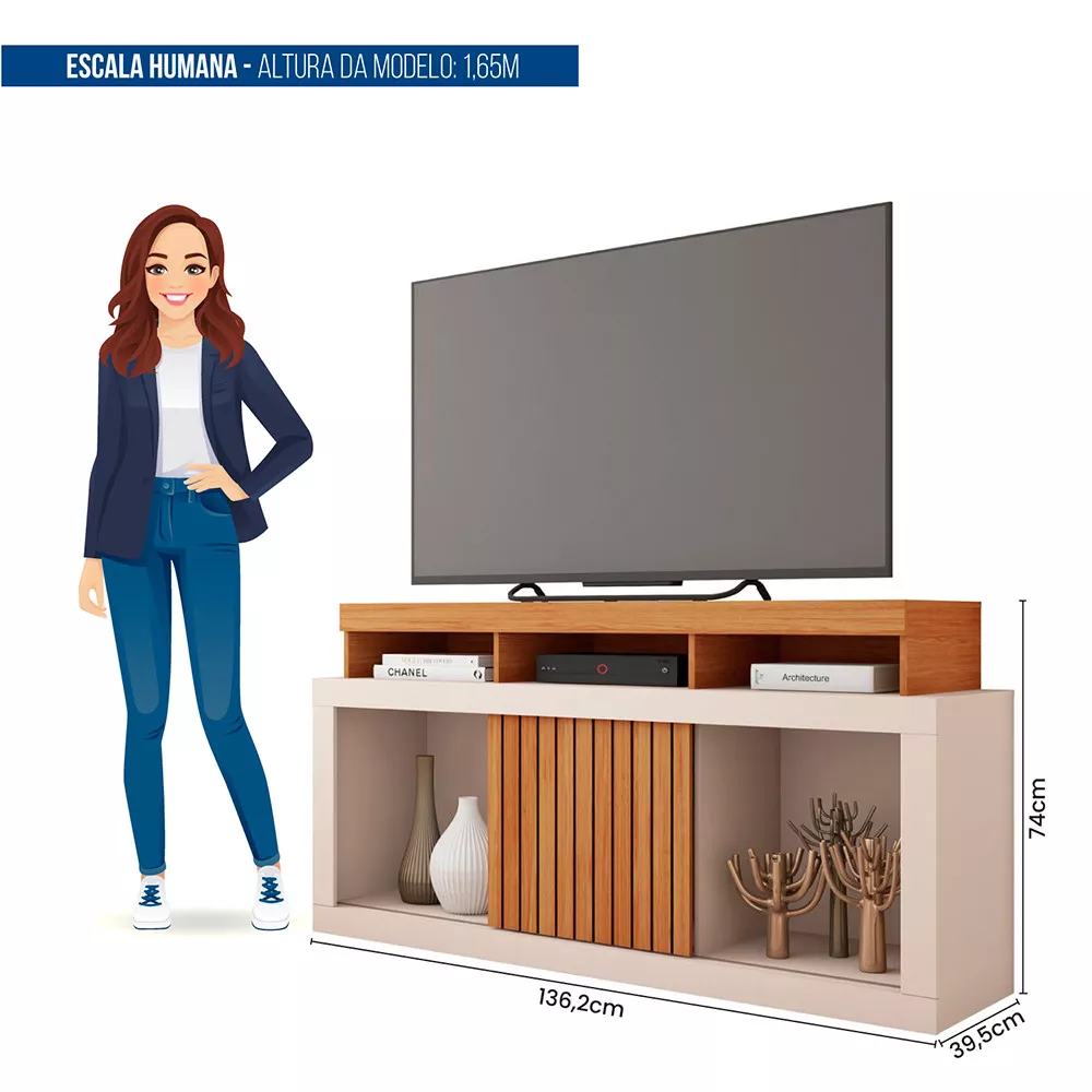 Rack Bancada para Tv até 55 Polegadas 1 Porta Dragon Caemmun