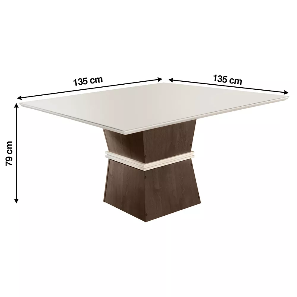 Image 3 of 4 of Conjunto Sala de Jantar Cel Móveis Mesa Riviera 135x135 Tampo Slim 8 Cadeiras Riviera